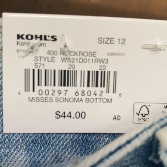 Sonoma jean pleated front relaxed high rise straight leg jean retro 12 16 18 - Picture 13 of 17